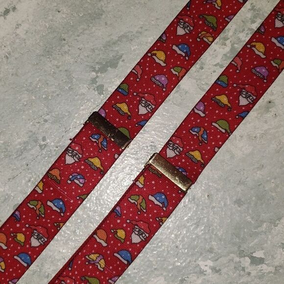 Ho! Ho! Ho! Red FESTIVE Santa Clause Winter Hats Suspenders - Picture 3 of 7